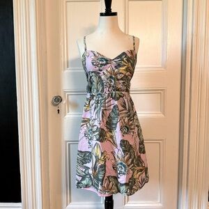 J. Crew Women’s Poplin Cami Dress Pink Green Floral Mini Dress Medium